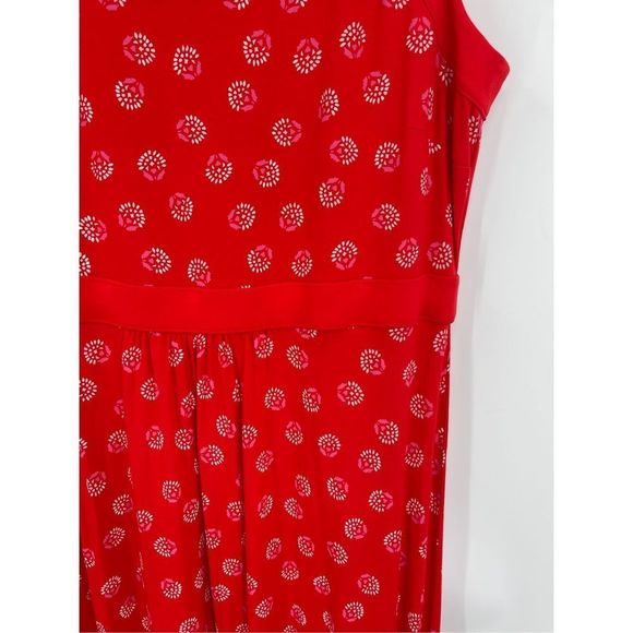 Lands End Maxi Dress Women’s Large Red Tank Sleeveless Long‎ Bright Cherry Print - Picture 7 of 12